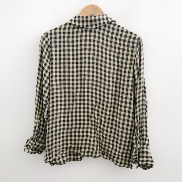 WE WORE WHAT Gingham Button-Up Shirt & Pants Pajama Set XXS Size - Picture 3 of 14